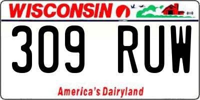 WI license plate 309RUW