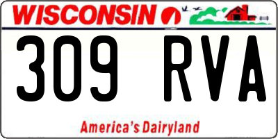 WI license plate 309RVA