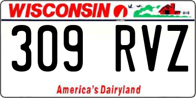 WI license plate 309RVZ
