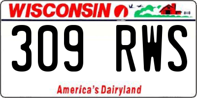 WI license plate 309RWS