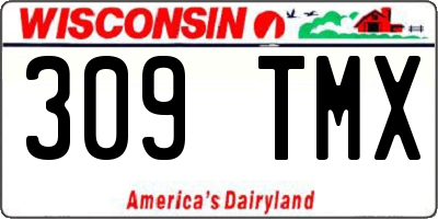 WI license plate 309TMX