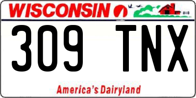WI license plate 309TNX