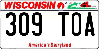 WI license plate 309TOA