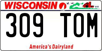 WI license plate 309TOM
