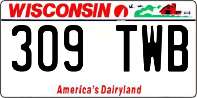 WI license plate 309TWB