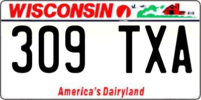 WI license plate 309TXA