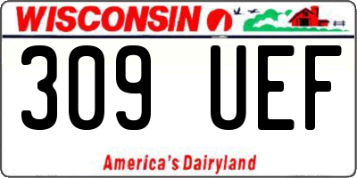 WI license plate 309UEF