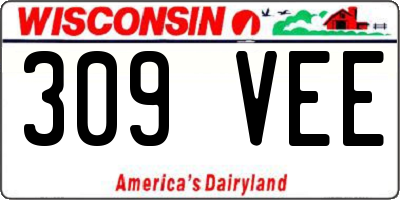 WI license plate 309VEE