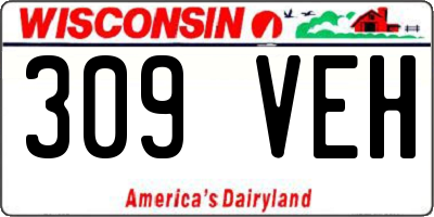 WI license plate 309VEH