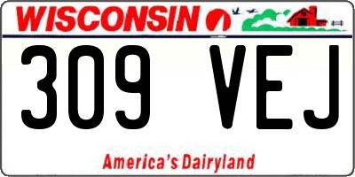 WI license plate 309VEJ