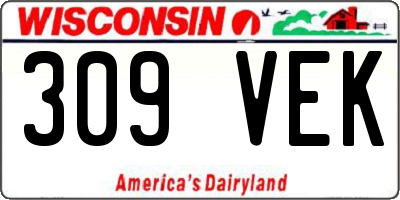 WI license plate 309VEK