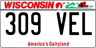 WI license plate 309VEL