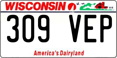 WI license plate 309VEP