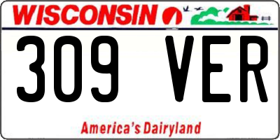WI license plate 309VER