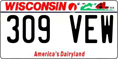 WI license plate 309VEW