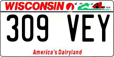 WI license plate 309VEY