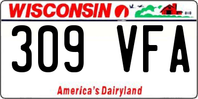 WI license plate 309VFA