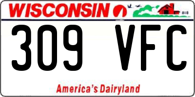 WI license plate 309VFC
