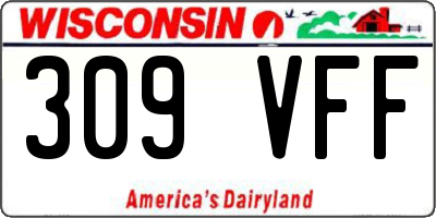 WI license plate 309VFF