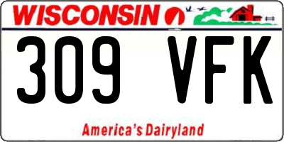 WI license plate 309VFK
