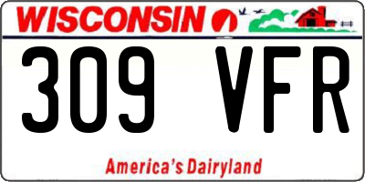 WI license plate 309VFR