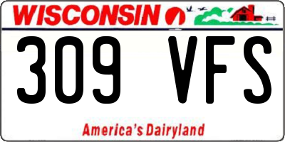 WI license plate 309VFS