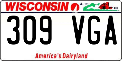 WI license plate 309VGA