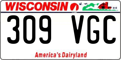 WI license plate 309VGC