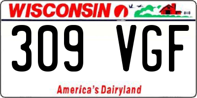 WI license plate 309VGF