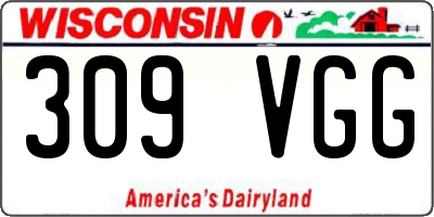 WI license plate 309VGG