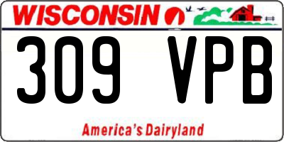 WI license plate 309VPB