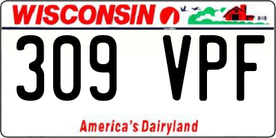 WI license plate 309VPF