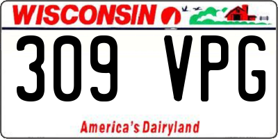 WI license plate 309VPG