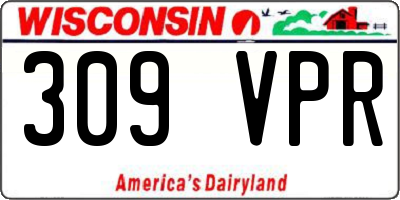 WI license plate 309VPR