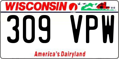 WI license plate 309VPW