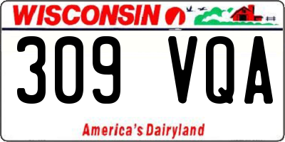 WI license plate 309VQA
