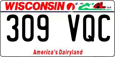 WI license plate 309VQC