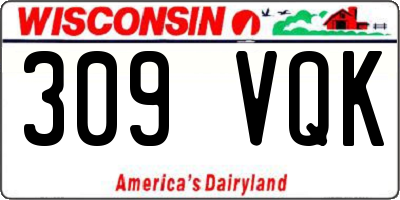 WI license plate 309VQK