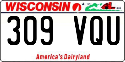 WI license plate 309VQU