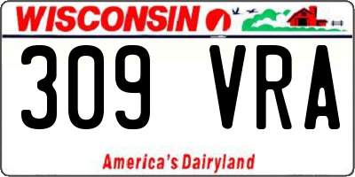 WI license plate 309VRA