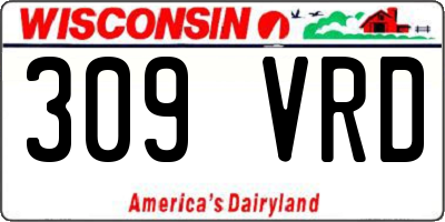 WI license plate 309VRD