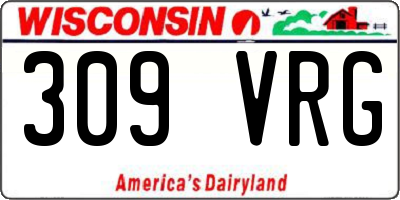 WI license plate 309VRG