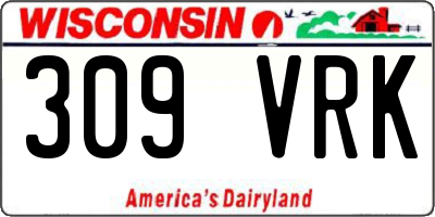 WI license plate 309VRK