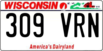 WI license plate 309VRN