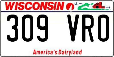 WI license plate 309VRO