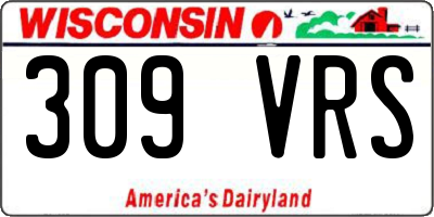 WI license plate 309VRS