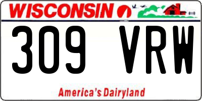 WI license plate 309VRW