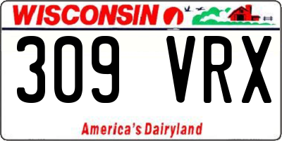 WI license plate 309VRX