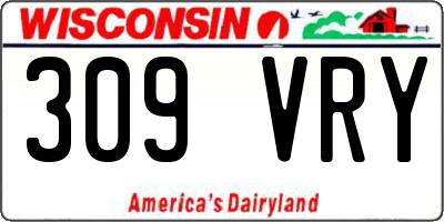WI license plate 309VRY