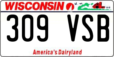 WI license plate 309VSB